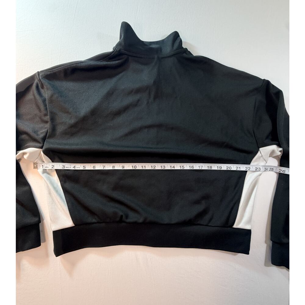 Jordan Womens Track Jacket L Black White Colorblock Cropped Jumpman Full Zip - Picture 3 of 10